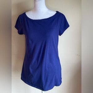 Gap Short Sleeved Back Tie Shirt In Plum